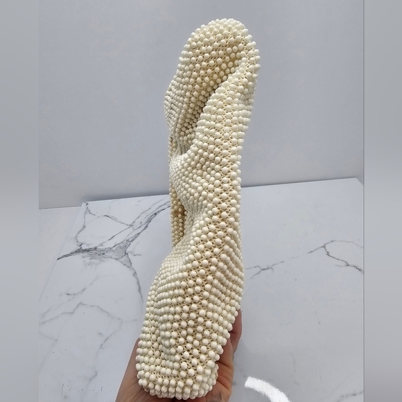 vintage 60s creamy white monochrome bead maximalist small clutch purse - Picture 9 of 11